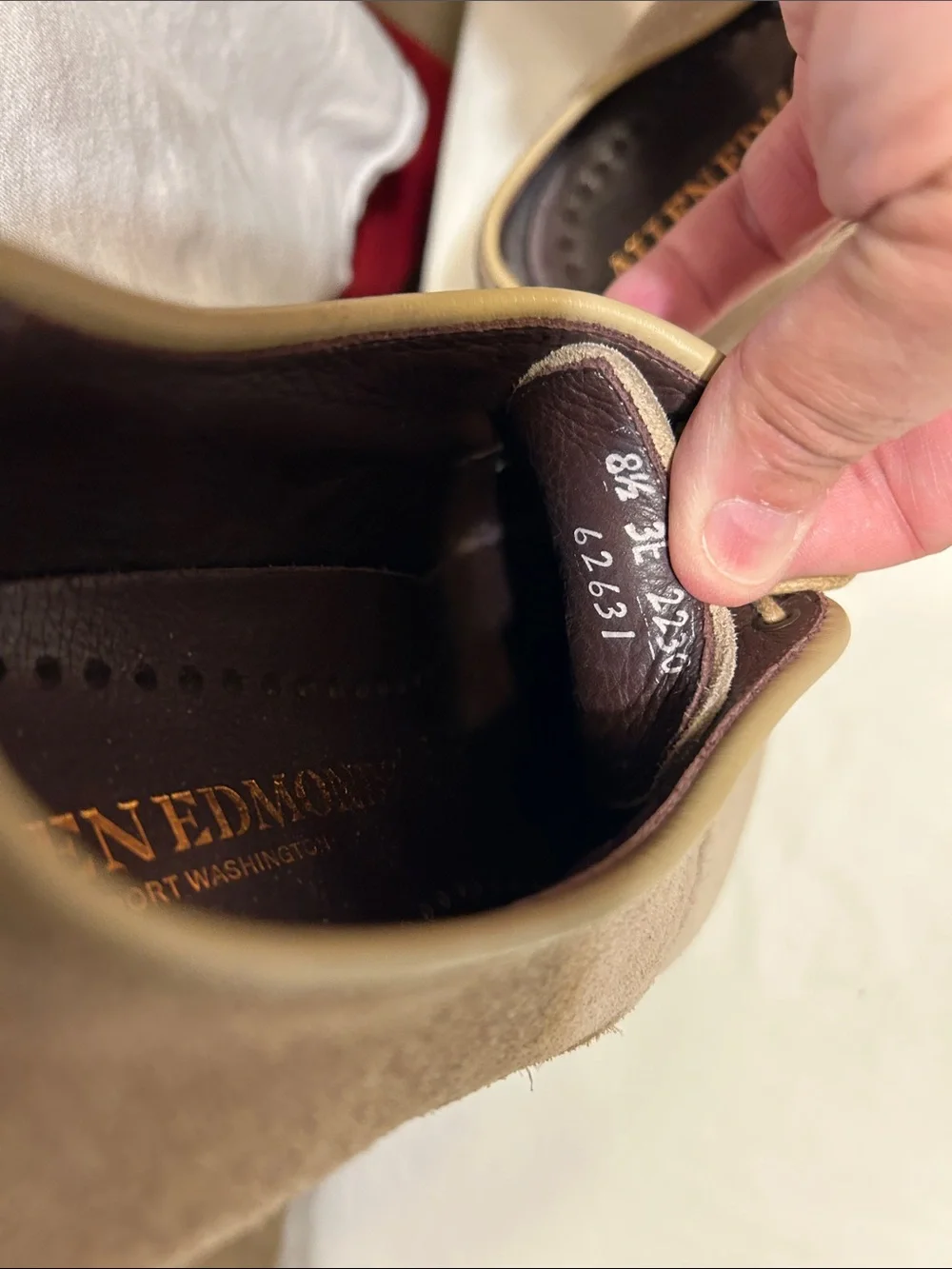 Allen Edmonds Taupe Suede Derby Shoes